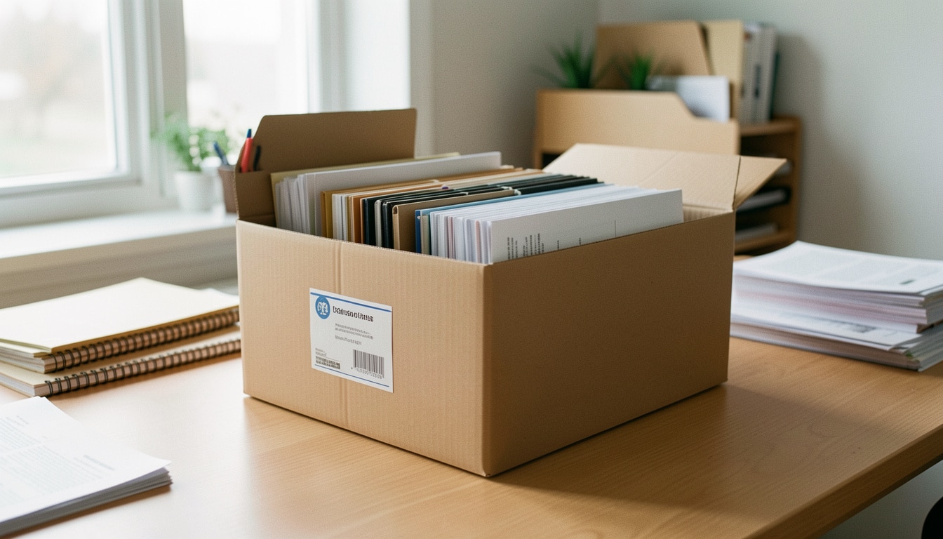 Boîte d’archives en carton pour classer ses dossiers