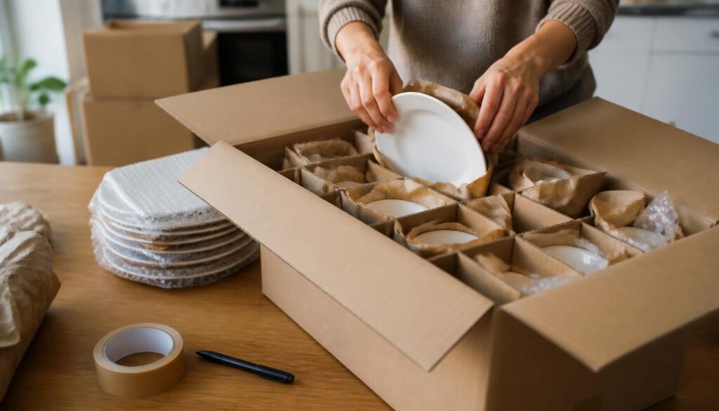 Carton de déménagement pour assiettes sans casse